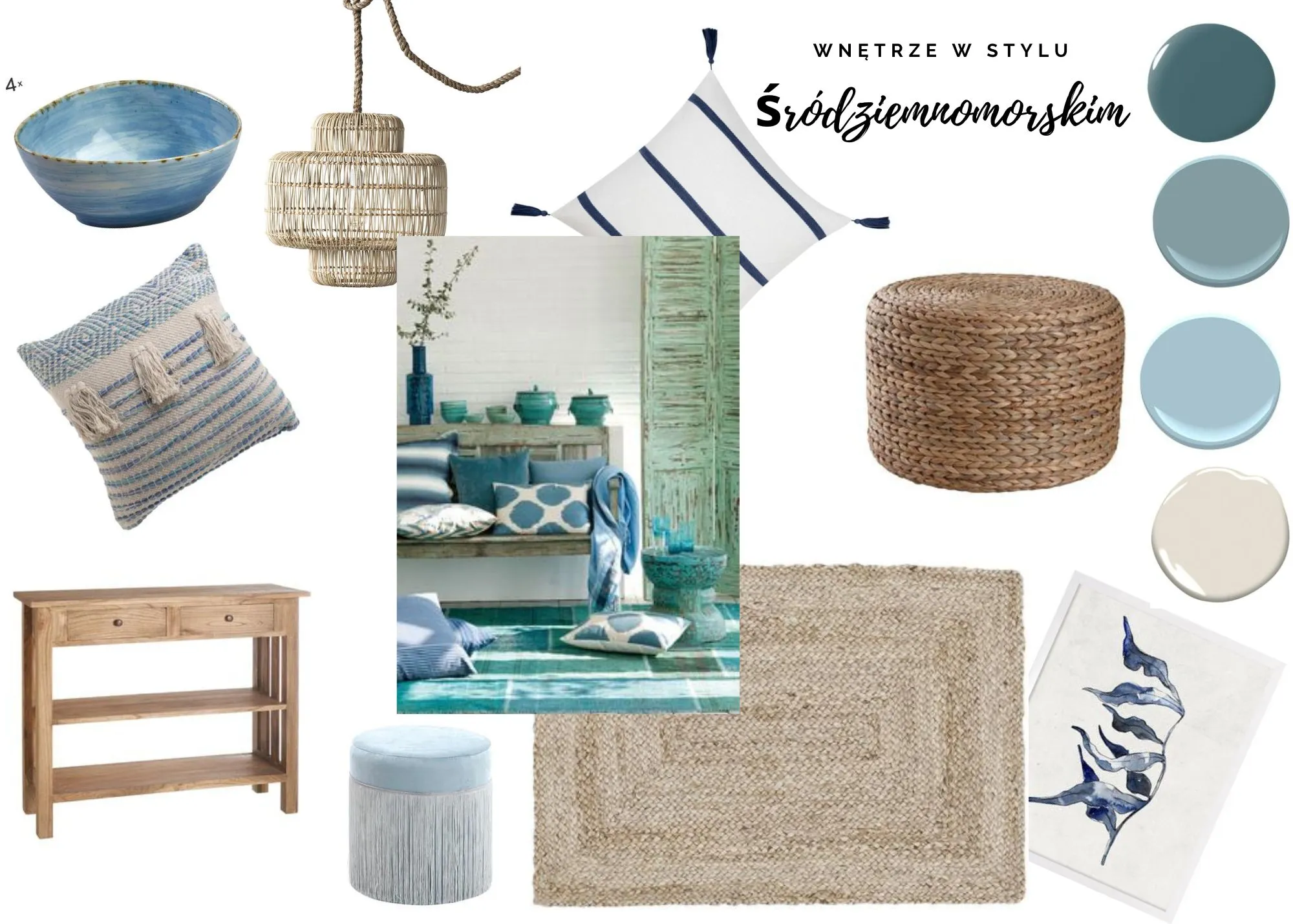 Moodboard – wnętrze w stylu śródziemnomorskim