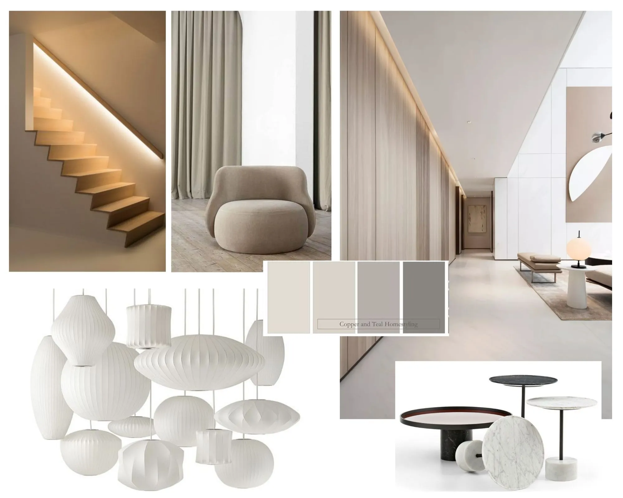 Moodboard – jasne, minimalistyczne wnętrze