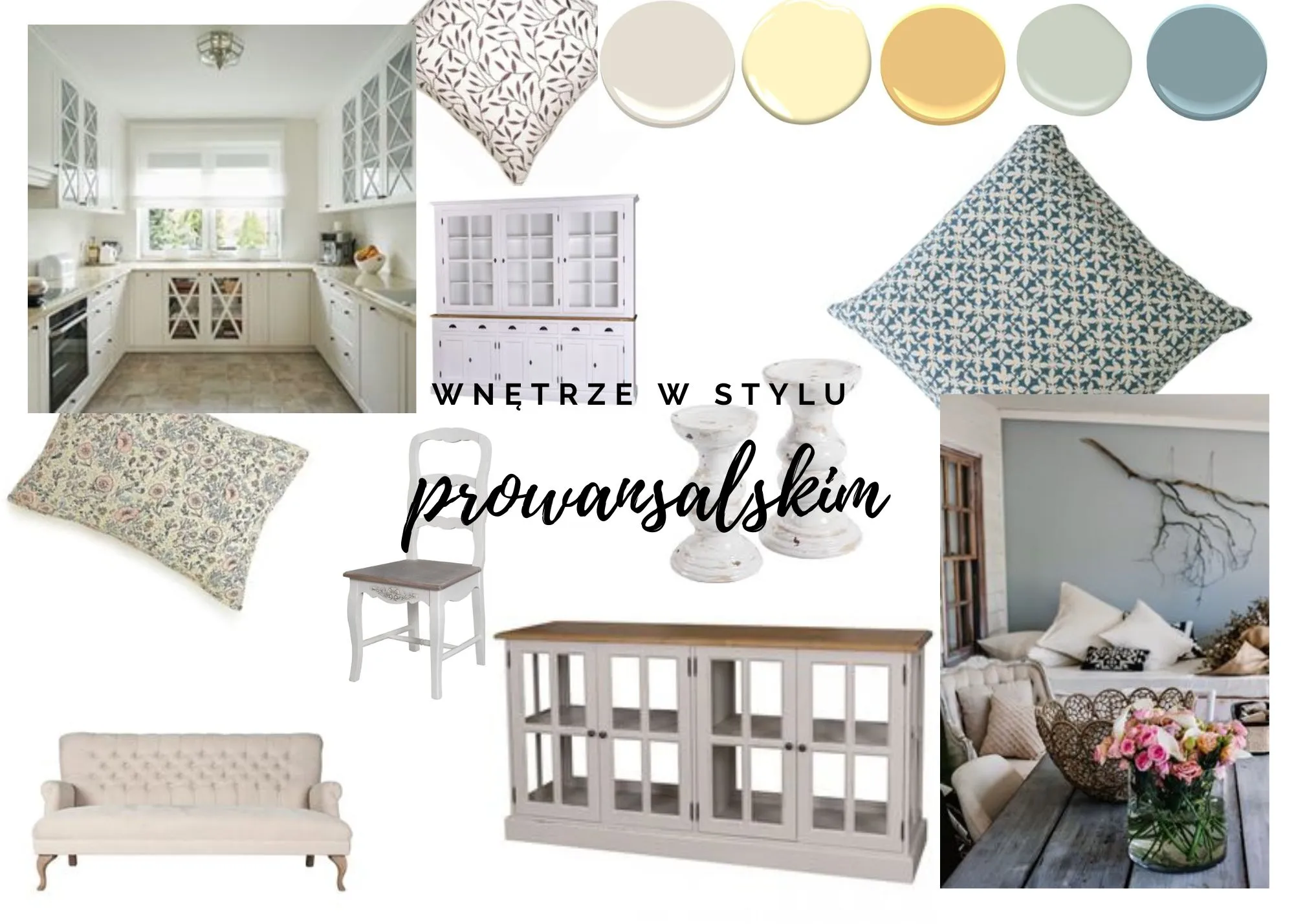 Moodboard – wnętrze w stylu prowansalskim