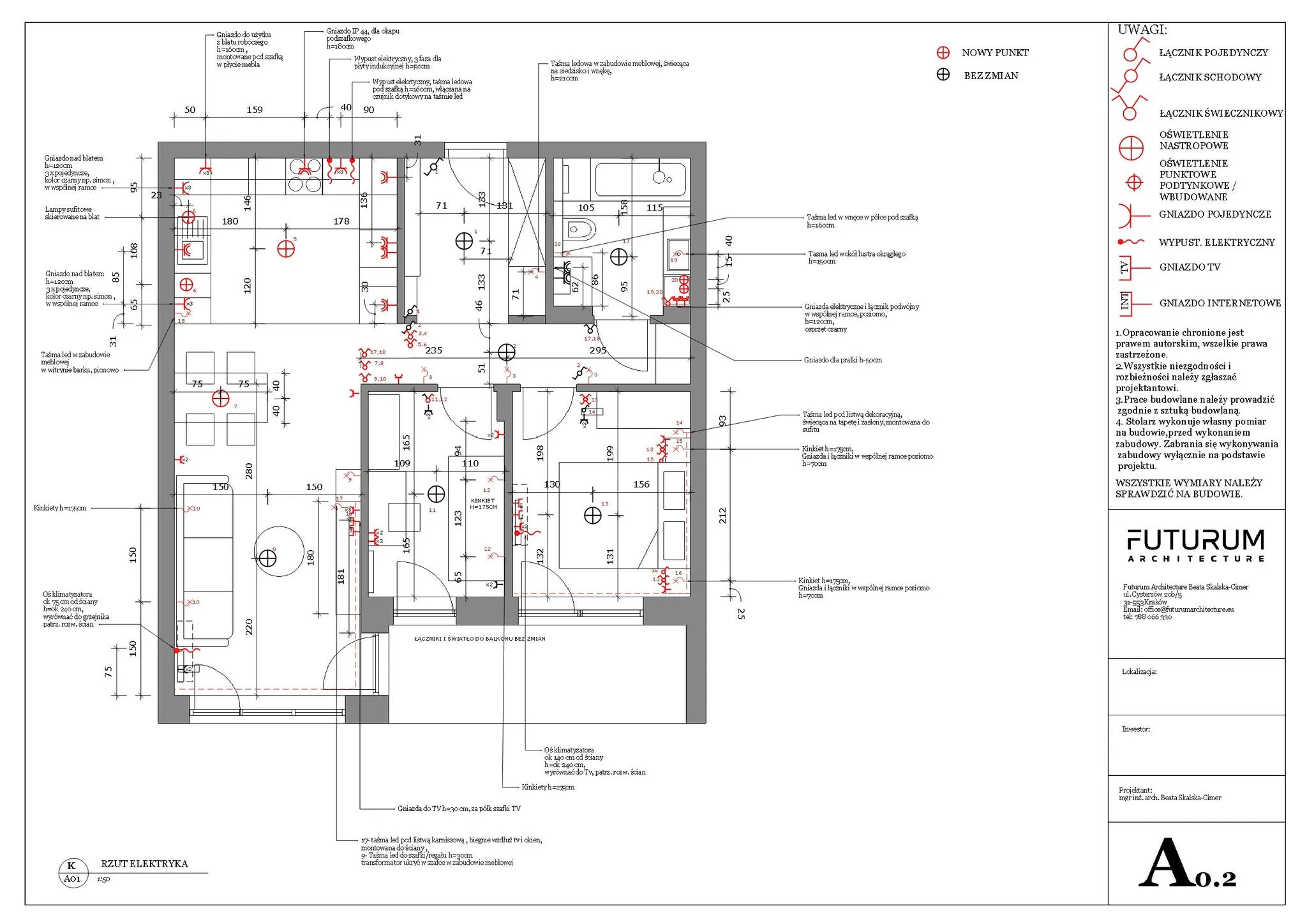 Rzut instalacji z legendą – arkusz Layout