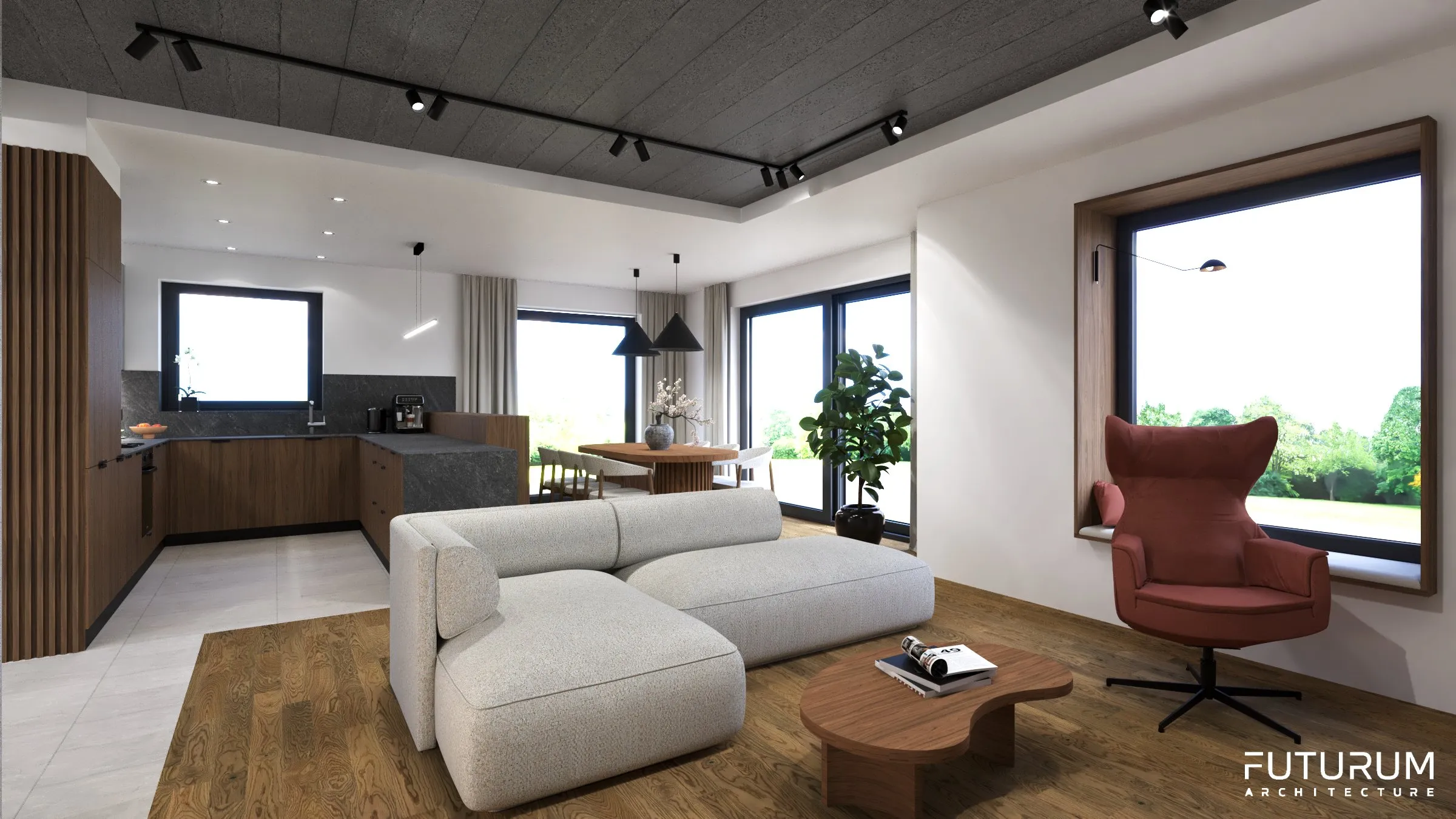 Wizualizacja salonu wykonana w SketchUp i V-Ray